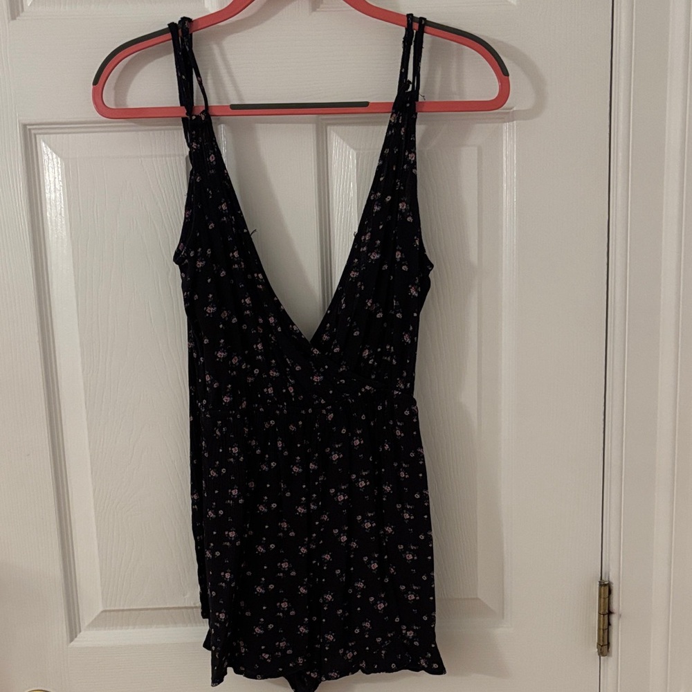 American Eagle Outfitters Black Floral Romper